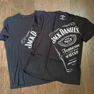2 black Jack Daniels t shirts